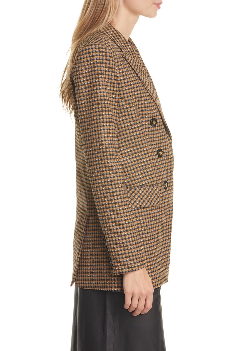Veronica Beard Fortuna Houndstooth Check Dickey Jacket, Alternate, color, 