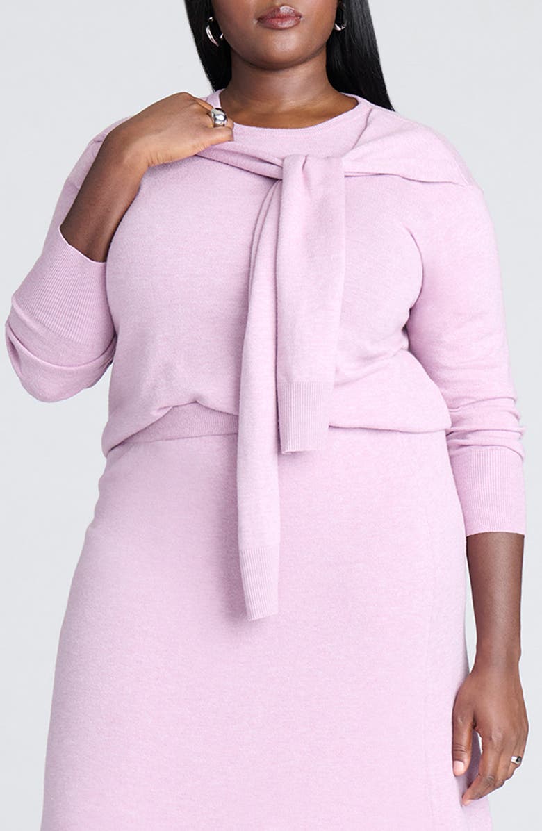 ELOQUII Drapey Front Sweater, Main, color, 