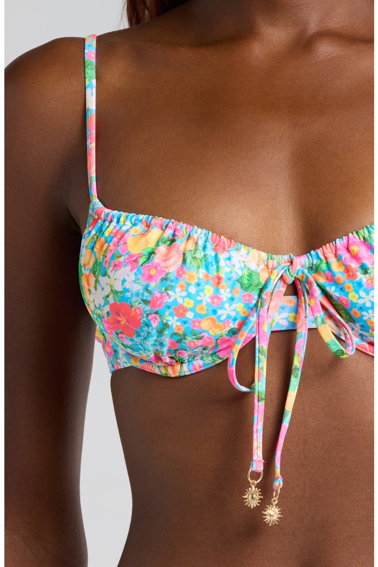 Ruched Underwire Bikini Top, Alternate, color, MERMAID GARDEN