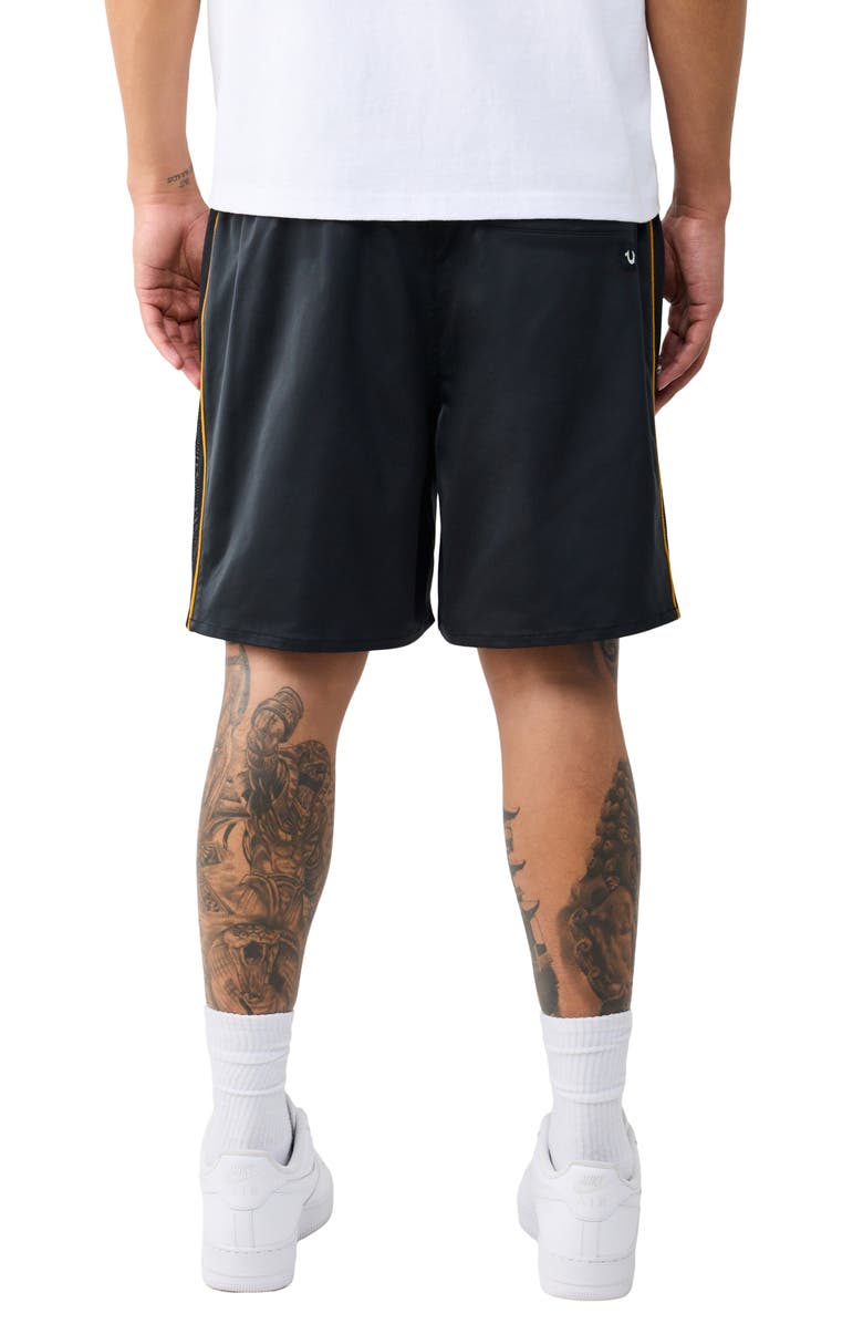 True Religion Mesh Block Satin Drawstring Shorts, Alternate, color,