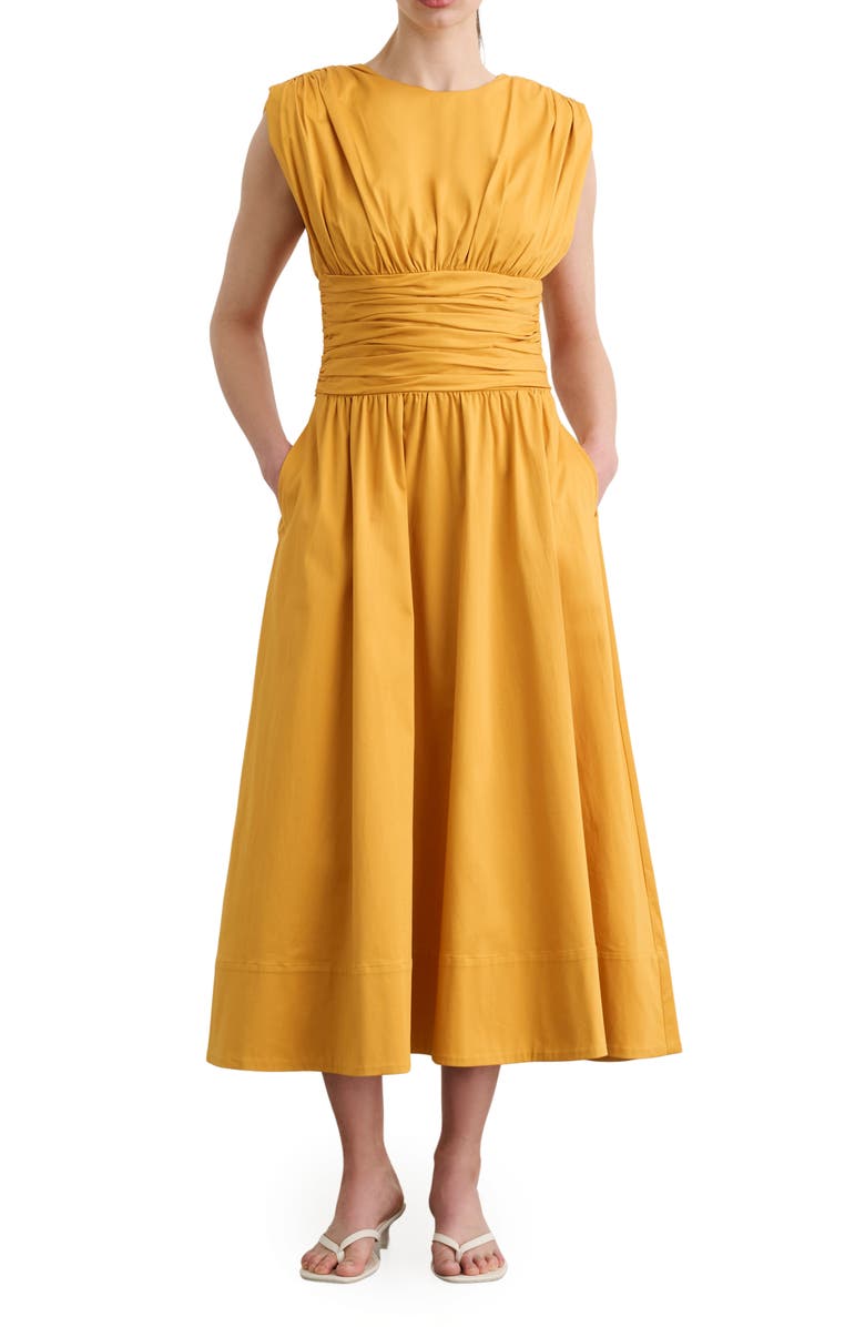 Toccin Evangeline Ruched A-Line Dress, Alternate, color, Marigold
