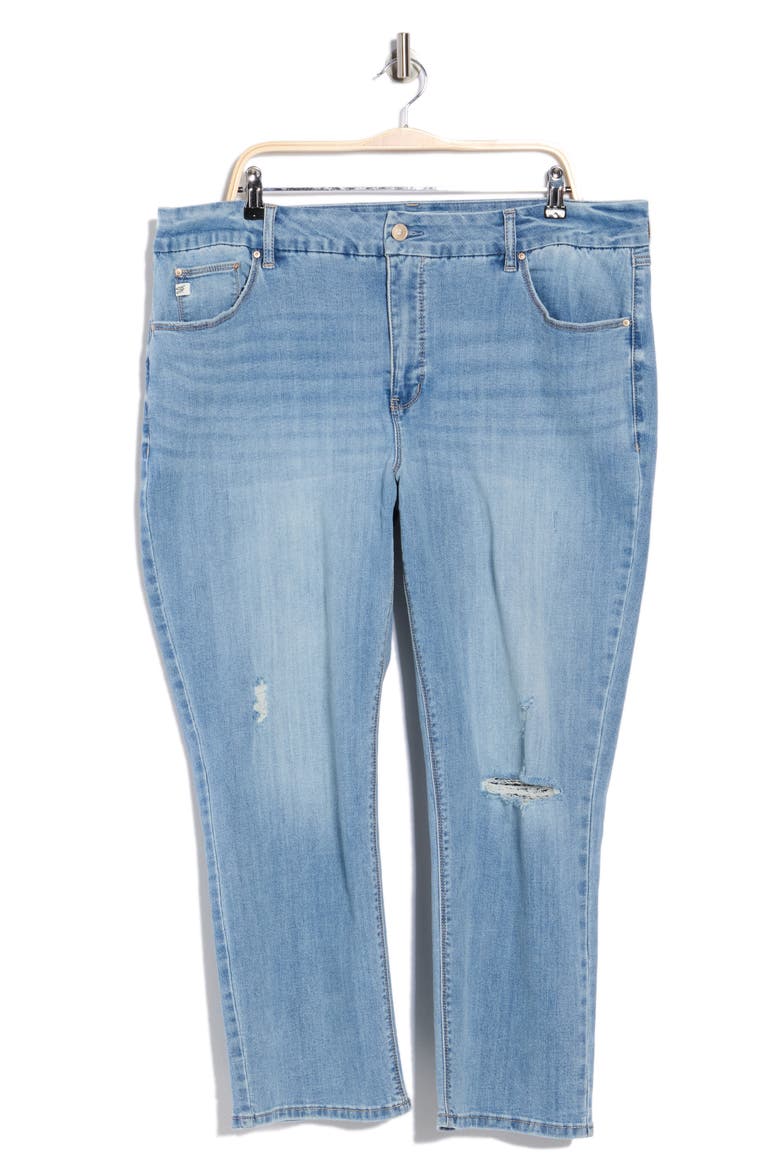 Tummyless Ankle Straight Leg Jeans, Main, color, DISTRESSED