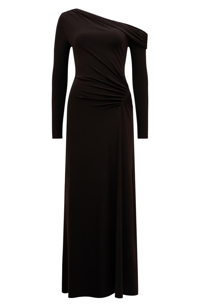 Ever New Dixie One-Shoulder Long Sleeve Ruched Maxi Dress, Alternate, color, Dark Plum