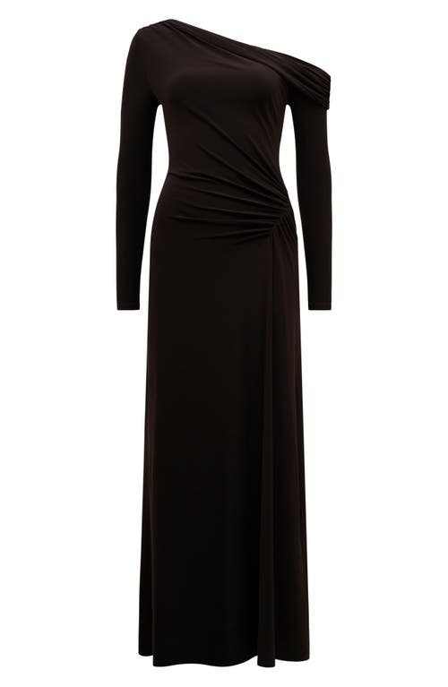 Ever New Dixie One-shoulder Long Sleeve Ruched Maxi Dress In Purple
