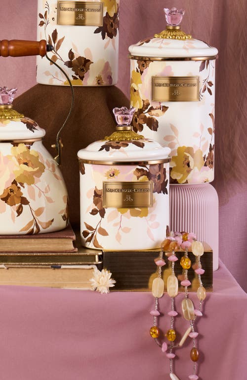 Mackenzie-childs Mackenzie Childs Wild Rose Small Enameled Steel Canister In Multi