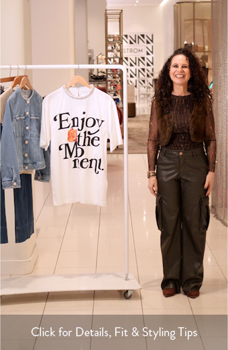 Enjoy the Moment Crystal Embellished T-Shirt, sales video thumbnail
