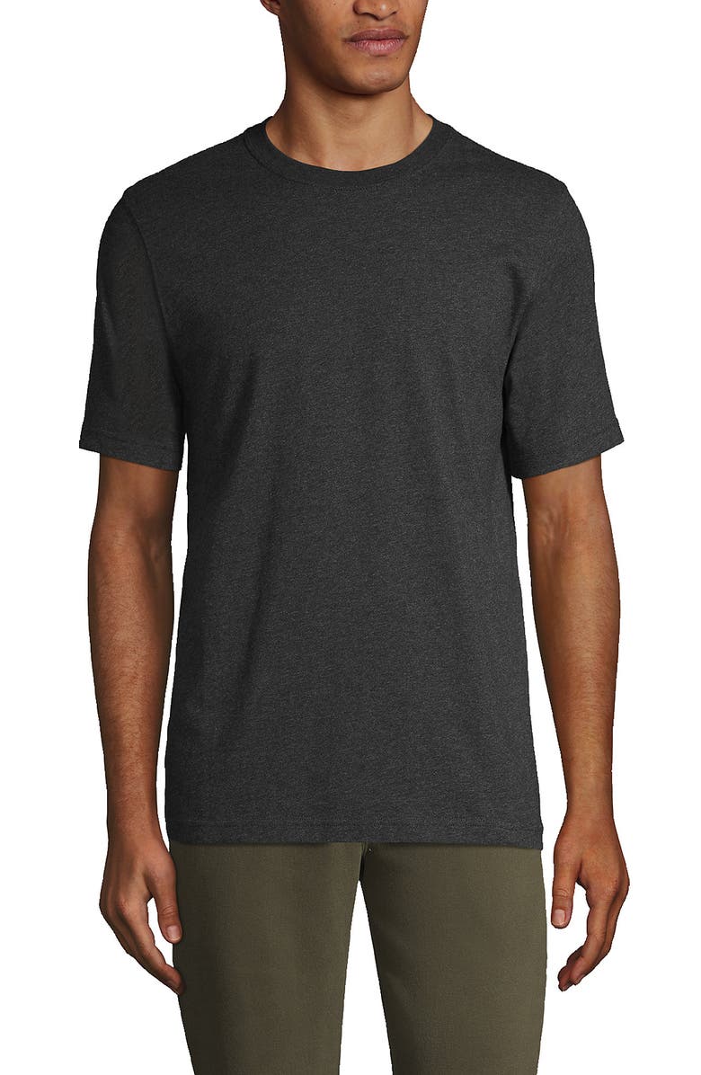 Lands' End Super-T Short Sleeve T-Shirt, Main, color, Dark Charcoal Heather