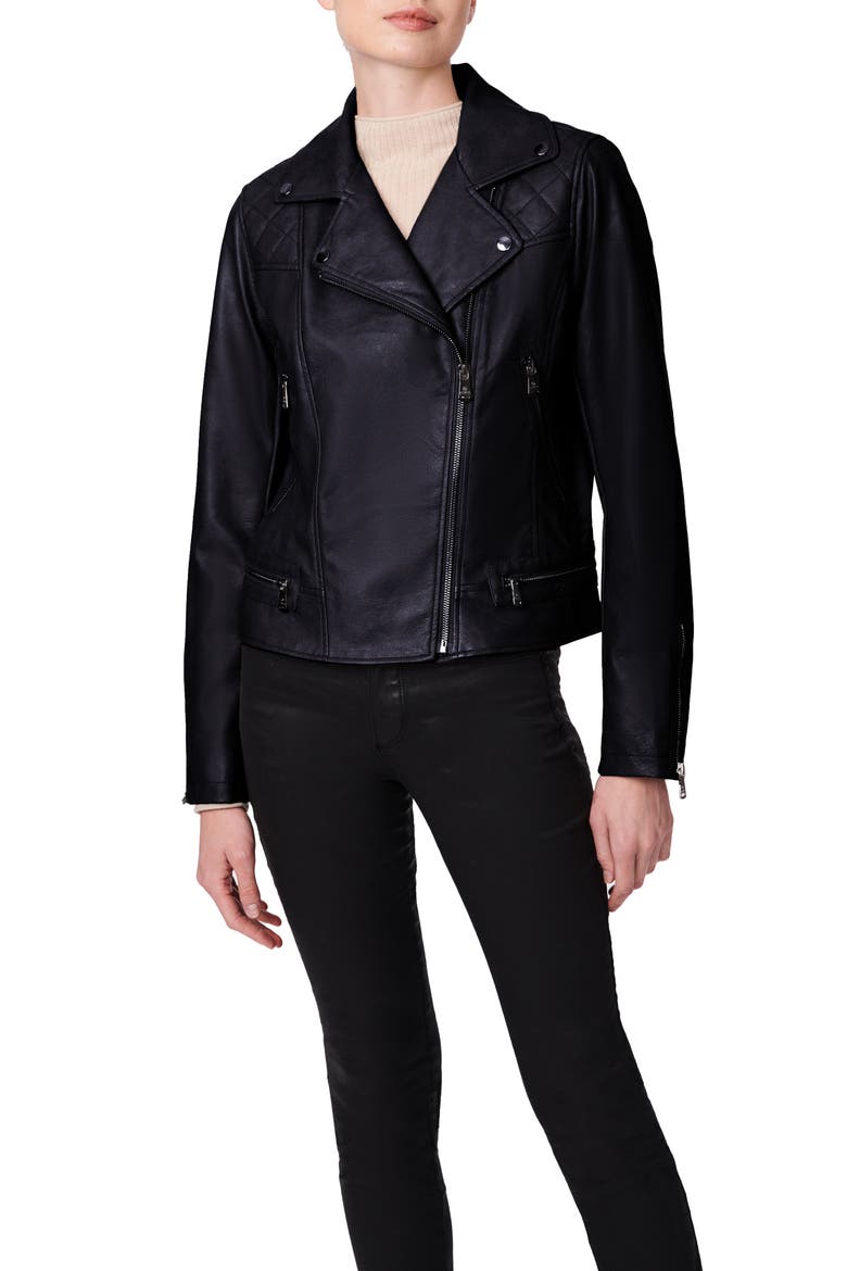 Faux Leather Biker Jacket, Alternate, color, BLACK