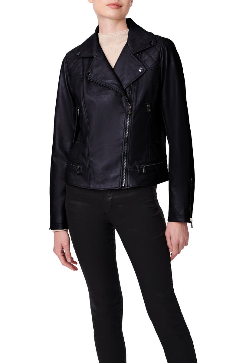 Bernardo Faux Leather Biker Jacket, Alternate, color,