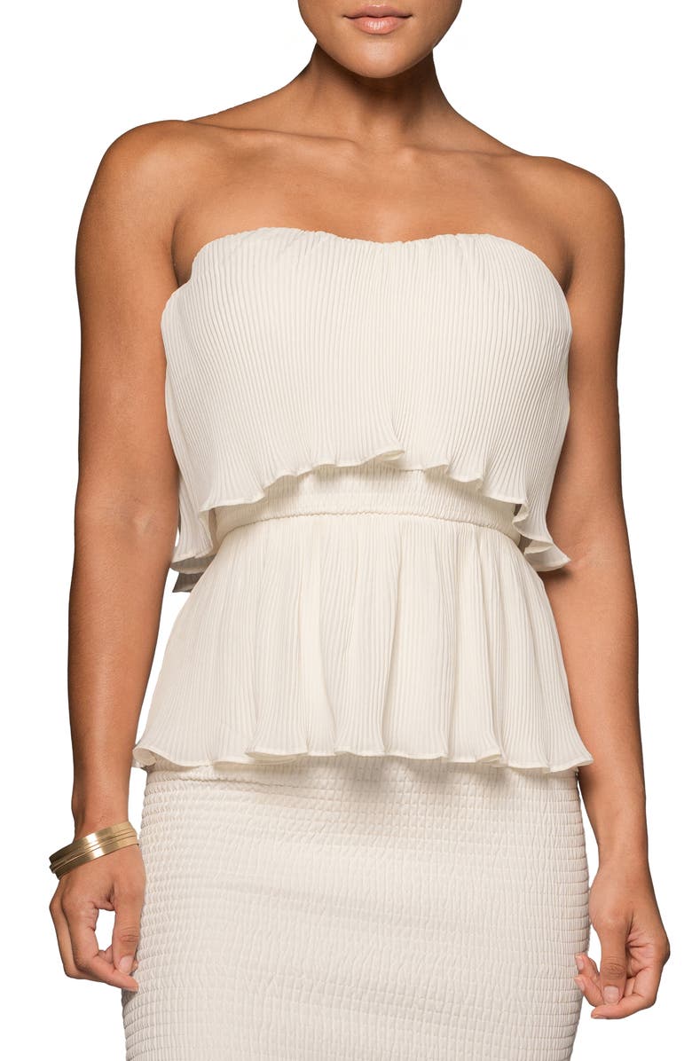JLUXLABEL Casablanca Stapless Tiered Ruffle Dress, Alternate, color, Ivory