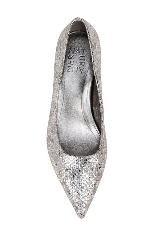 Naturalizer Natalia Kitten-heel Pointed Toe Pumps In Silver