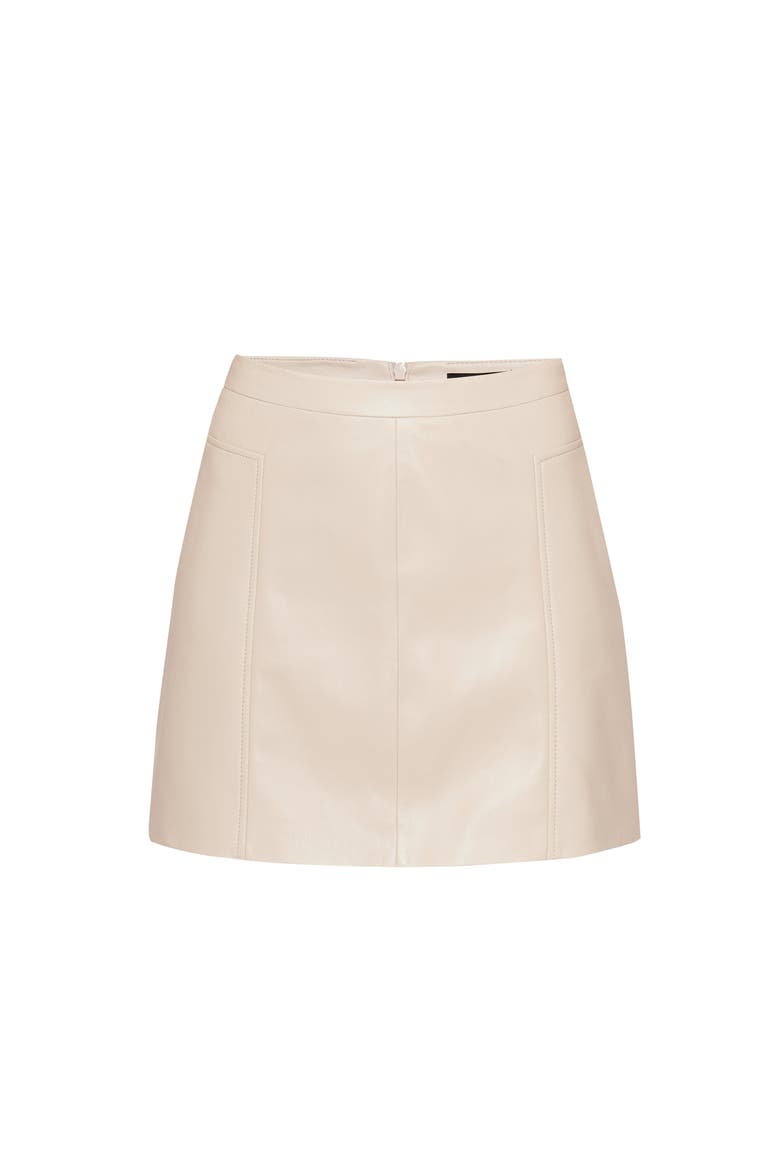 Ainsley Recycled Leather Skirt, Alternate, color, Sand