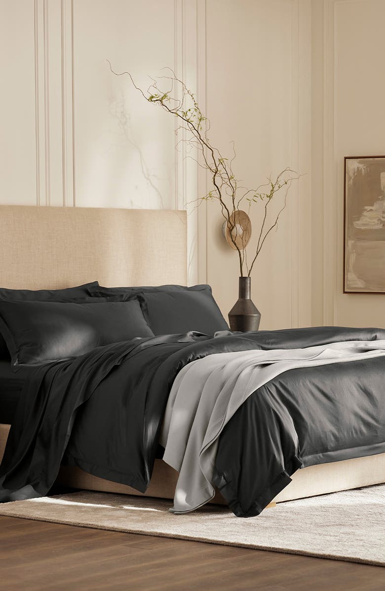 Boll & Branch Signature Hemmed Duvet Set, Alternate, color, Night