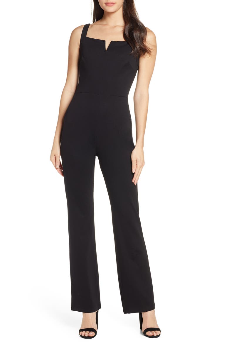 Sleeveless Jumpsuit, Main, color, BLACK