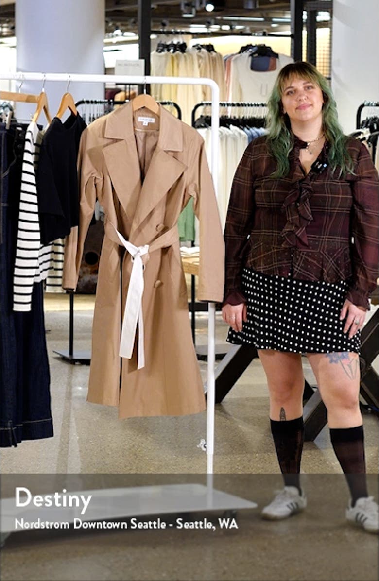 Water Repellent Double Breasted Cotton Blend Trench Coat, sales video thumbnail