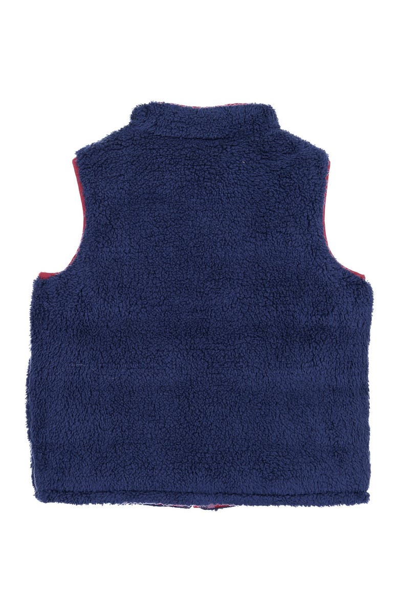 Andy & Evan Reversible Plaid & Faux Shearling Fleece Vest, Alternate, color, 