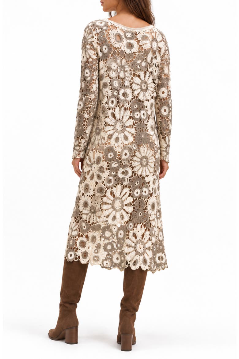 Floral Crochet Duster, Alternate, color, BROWN
