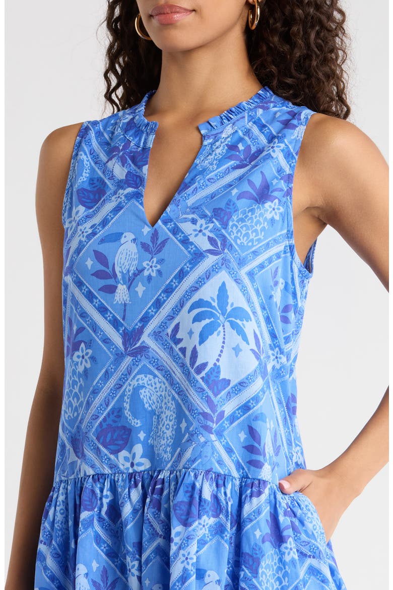 Kaidy Tropical Loly Trapeze Minidress, Alternate, color, BLUE-MUL