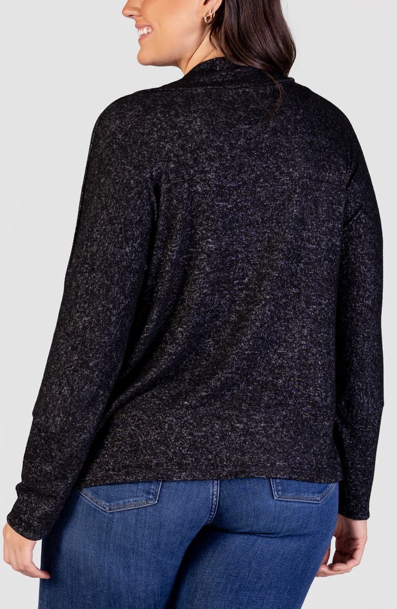 24seven Comfort Apparel Curved Hem Bolero Jacket, Alternate, color, Black