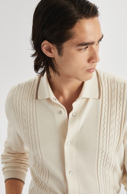 Brunello Cucinelli Knit Shirt In Ecru
