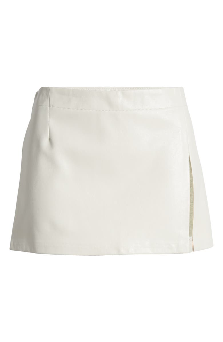 EDIKTED Armina Low Rise Faux Leather Skirt, Alternate, color, Cream