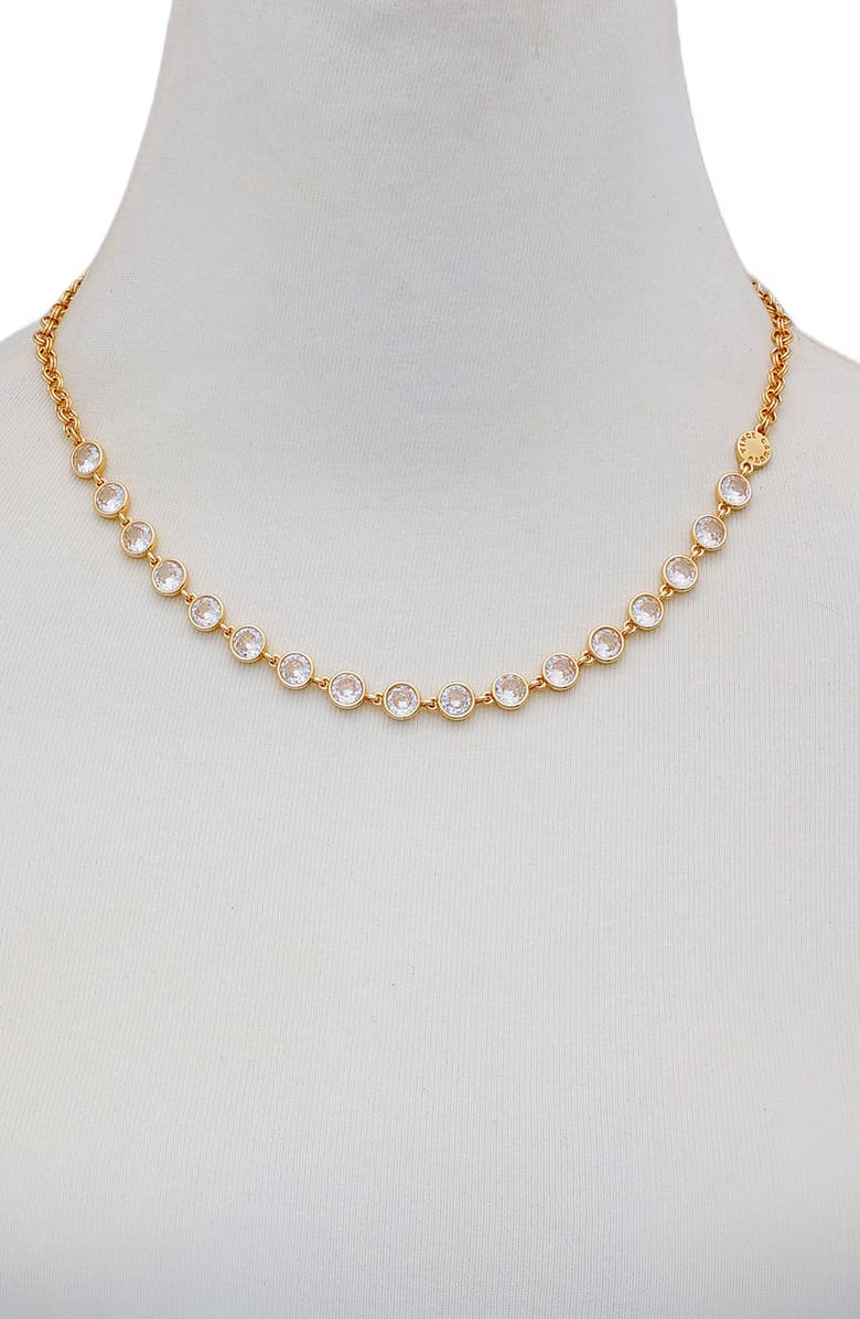 Vince Camuto Bezel Set CZ Necklace, Alternate, color, Gold Tone
