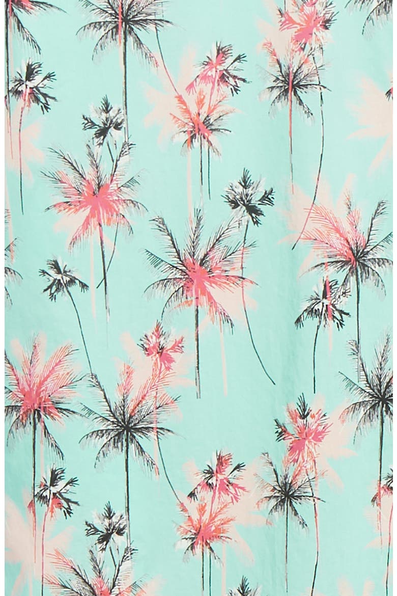 Riviera Slim Fit Palm Print Shirt, Alternate, color, PALM TREES AQUA