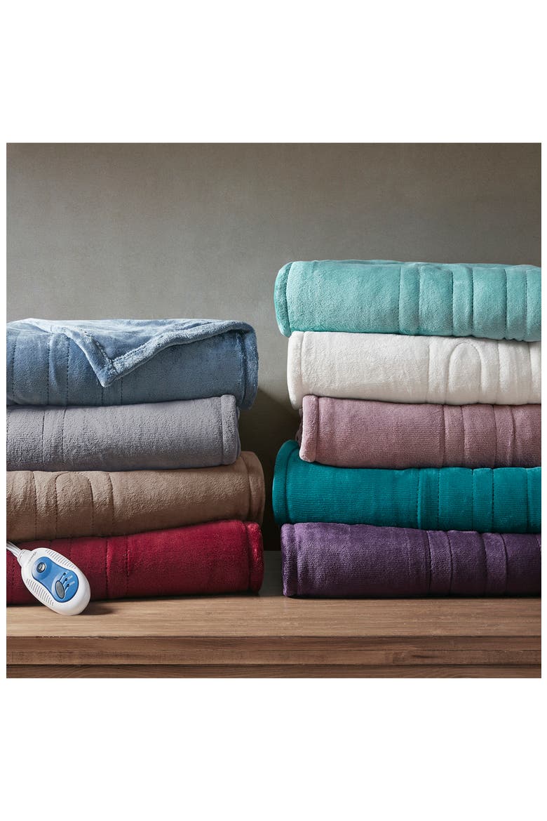 Heated Oversized Throw Blanket, Alternate, color, SAPPHIRE BLUE