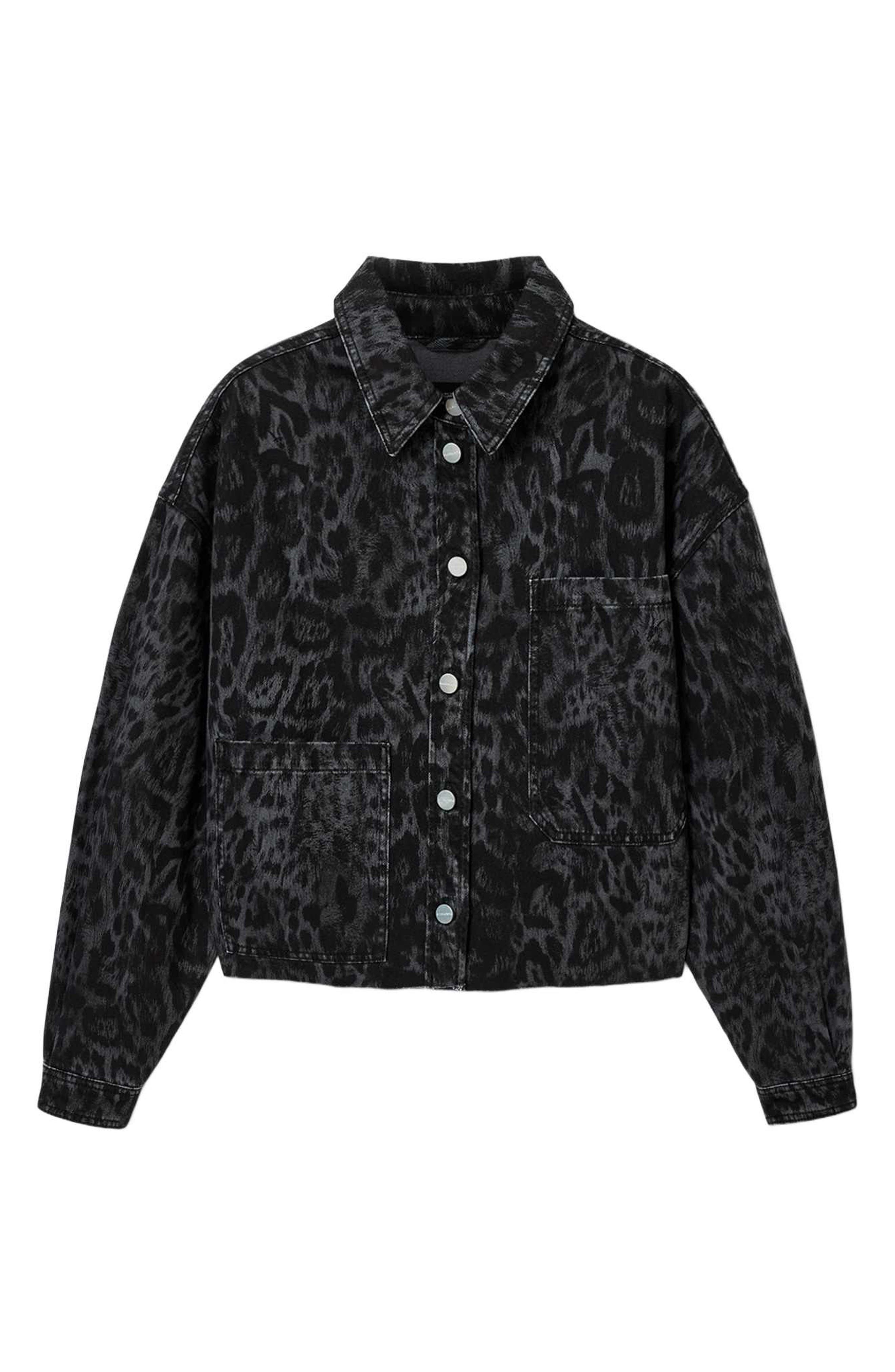 Женские AllSaints Leopard Denim Jacket — фото 4