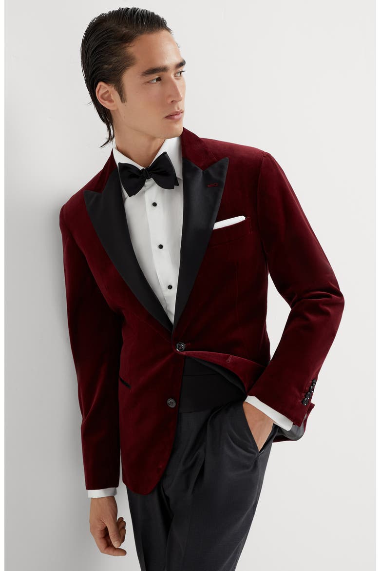 Tuxedo jacket, Alternate, color, Wine