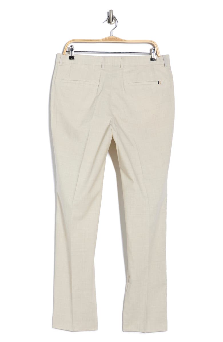 BOSS Genius Slim Fit Flat Front Wool Blend Dress Pants, Alternate, color, Open White