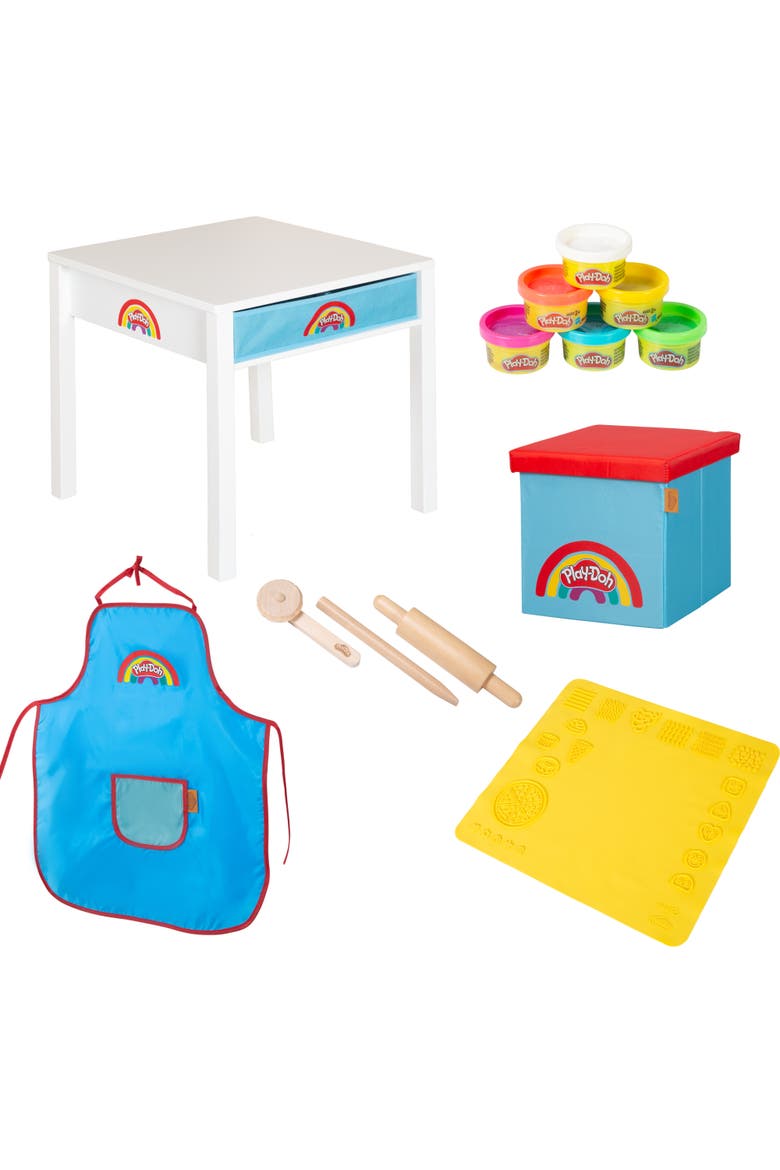 Playdoh Creative Craft Table Art Station With Storage, 6 Containers & Tools, 3+, Main, color, Multicolored