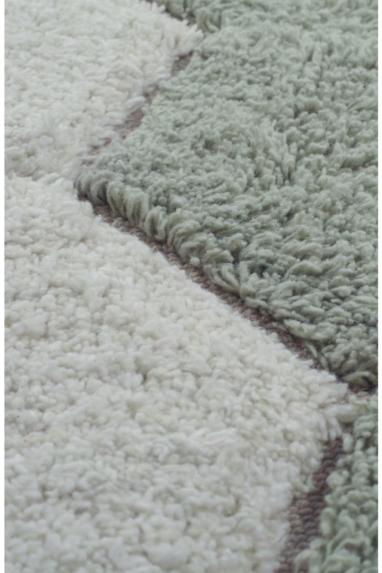 Honeycomb Washable Cotton Blend Round Rug, Alternate, color, BLUE SAGE