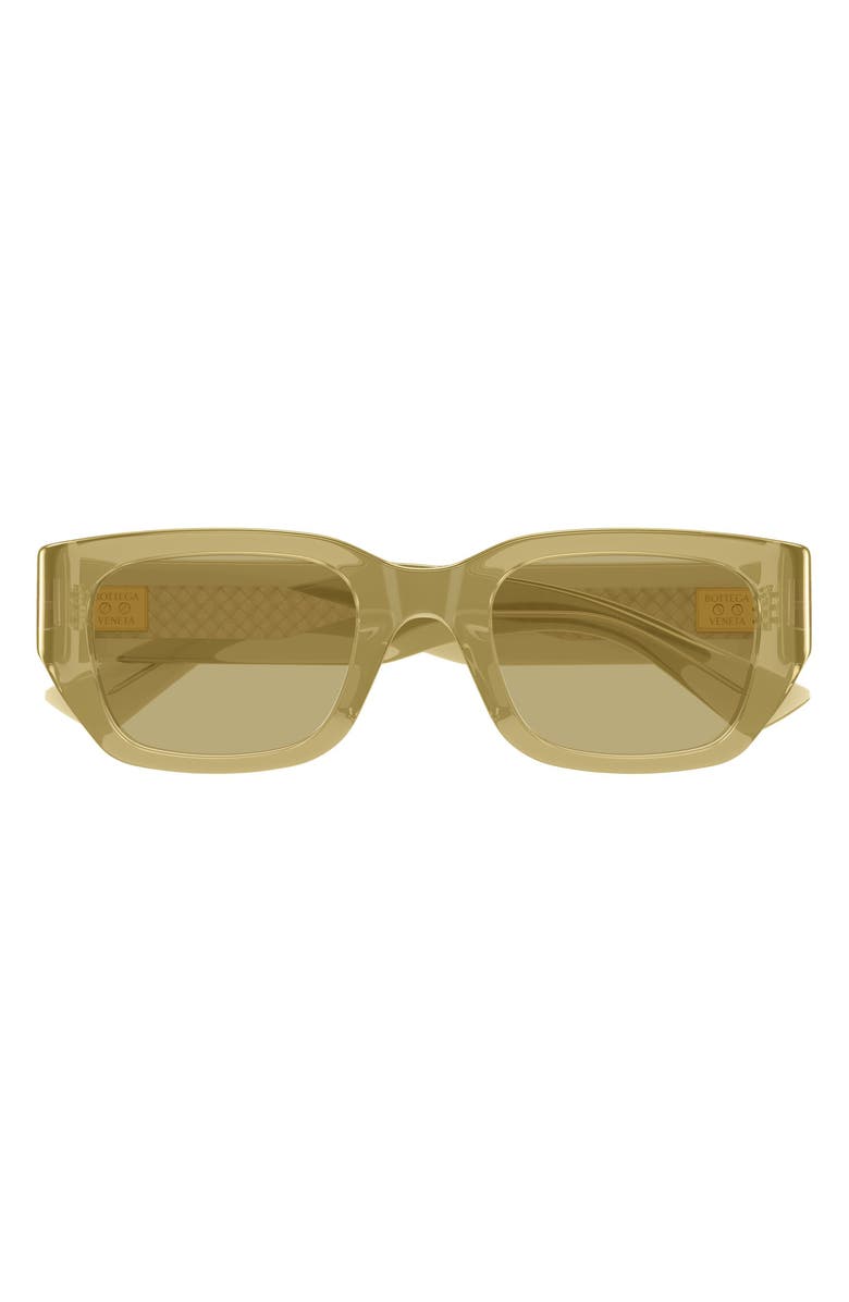 Bottega Veneta 51mm Rectangular Sunglasses, Main, color, Yellow