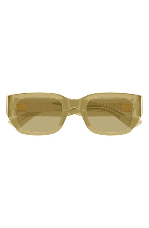 Bottega Veneta 51mm Rectangular Sunglasses In Green