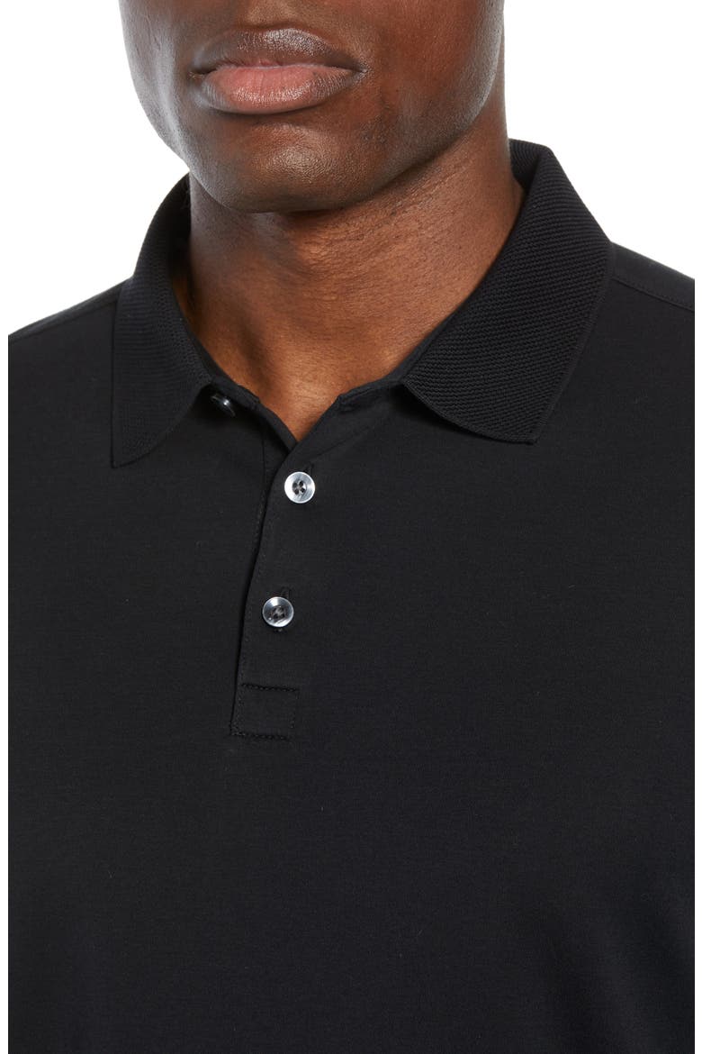 Batiste Long Sleeve Polo, Alternate, color, BLACK