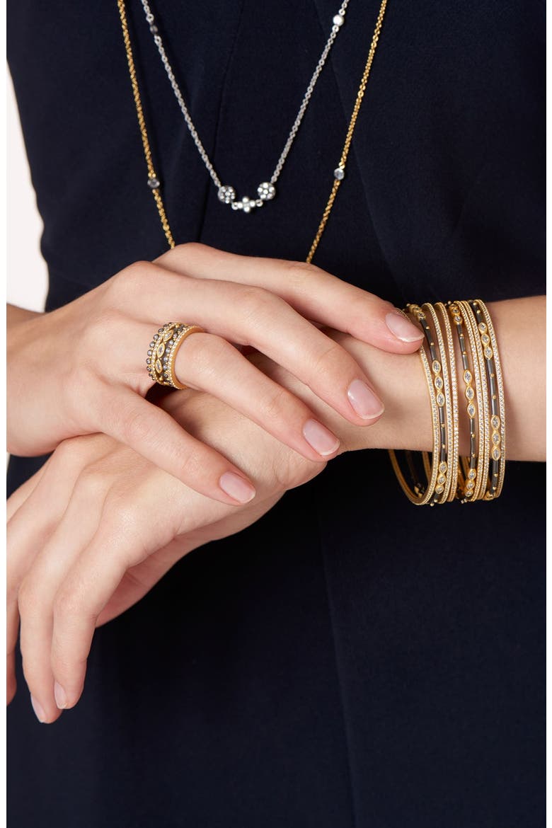 Encrusted Bangles, Alternate, color, GOLD/ GUNMETAL/ CLEAR