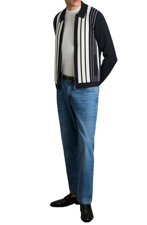 REISS REISS AMBIENT STRIPE ZIP CARDIGAN