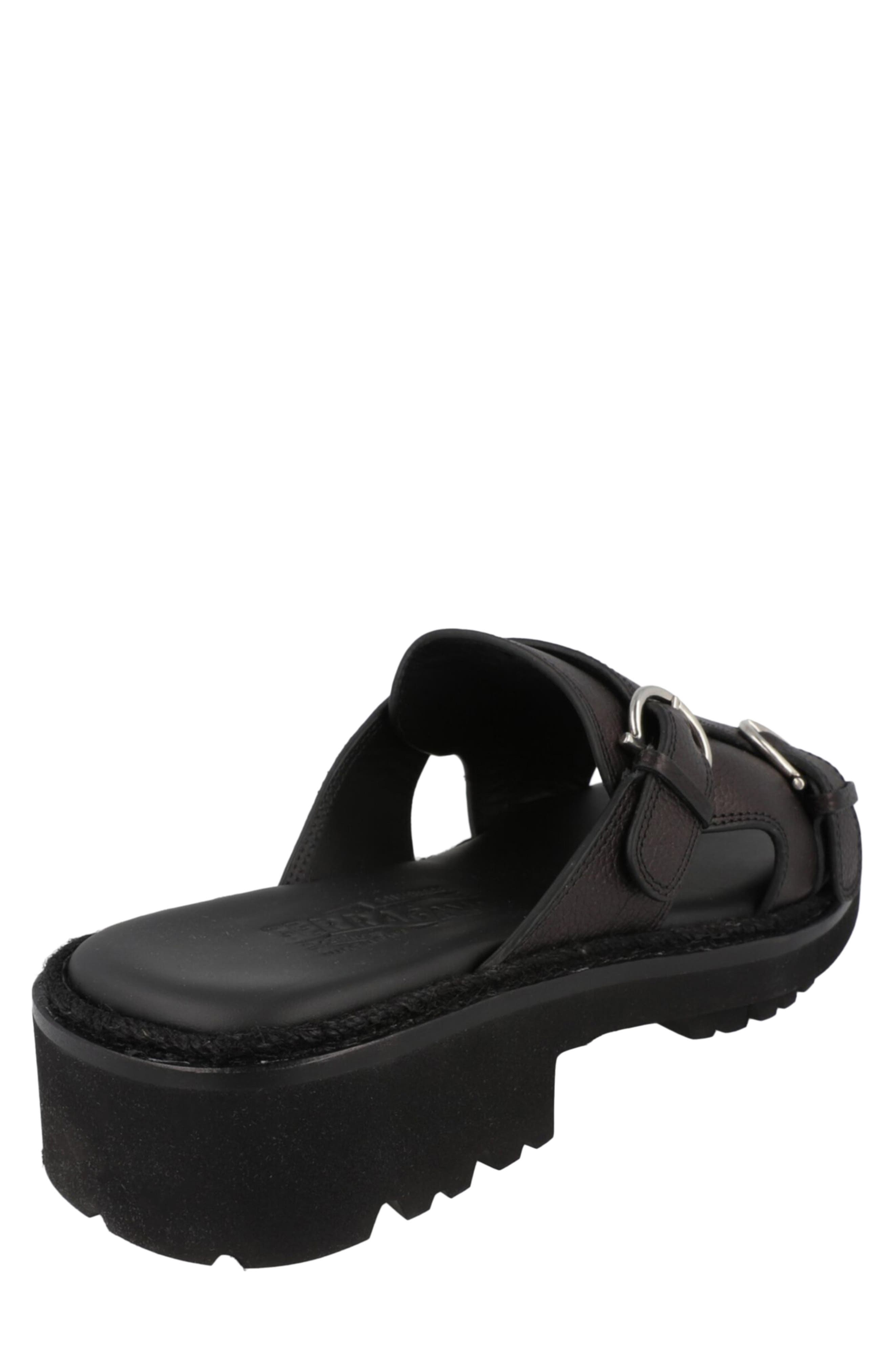 Double Strap Slide Sandal, Alternate, color, BLACK