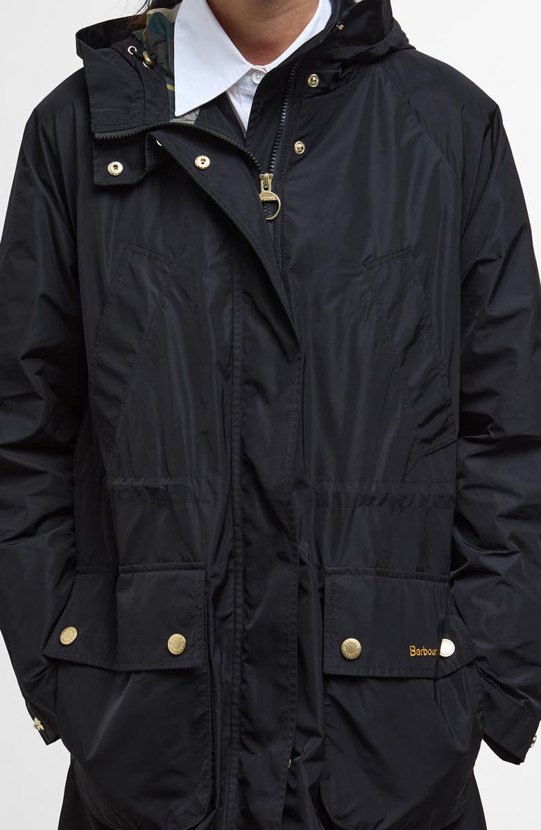 Barbour Una Showerproof Water Resistant Hooded Raincoat, Alternate, color, 