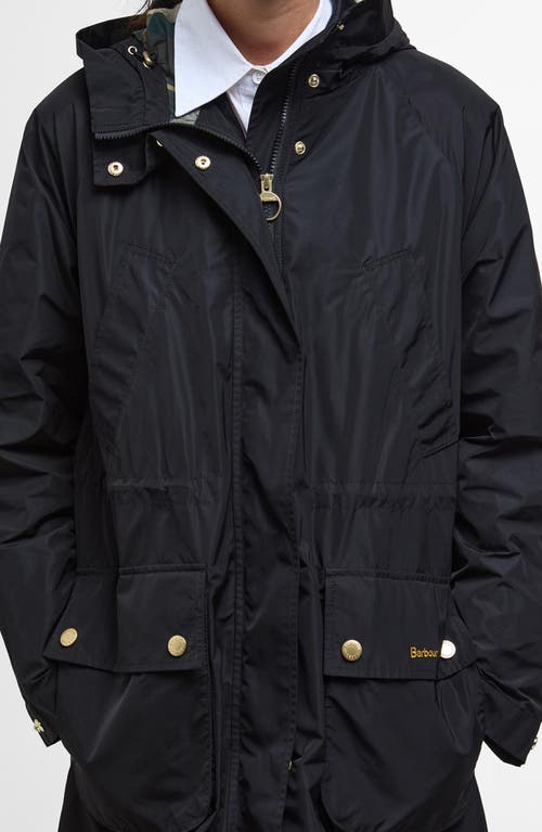 Barbour Funnel Neck Drawstring Long-sleeved Jacket In Black