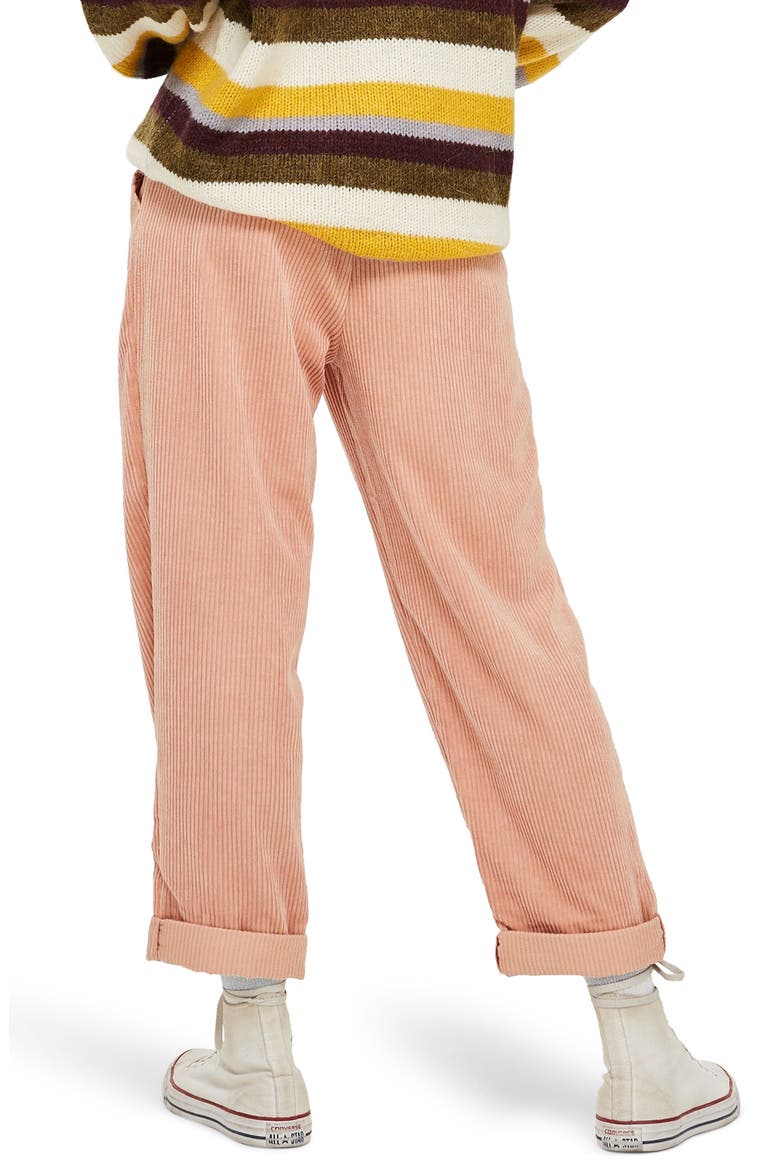 Corduroy Peg Trousers, Alternate, color, BLUSH