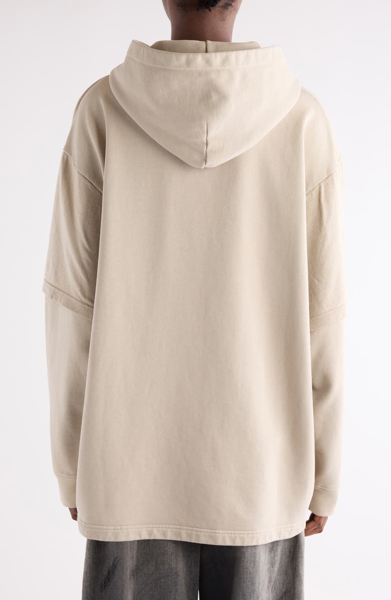 Acne Studios Floor Fairy Tale Layered Logo Graphic Hoodie, Alternate, color, Faded Beige