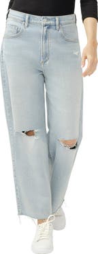 Silver Jeans Co. Be Easy Raw Hem Crop Wide Leg Jeans