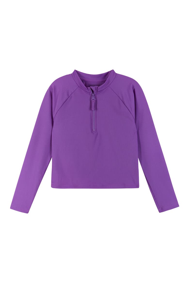 Kids' Rib Half-Zip Rashguard, Main, color, PURPLE
