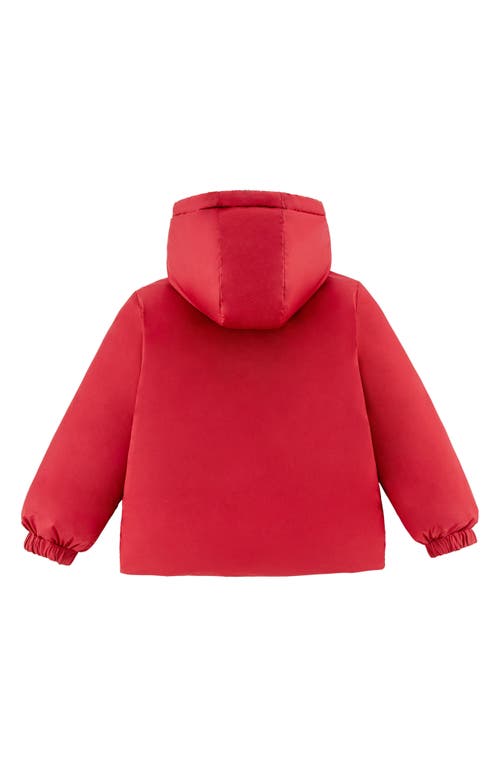 Calonie Kids' Alex Reversible Down Hooded Puffer Jacket In Red