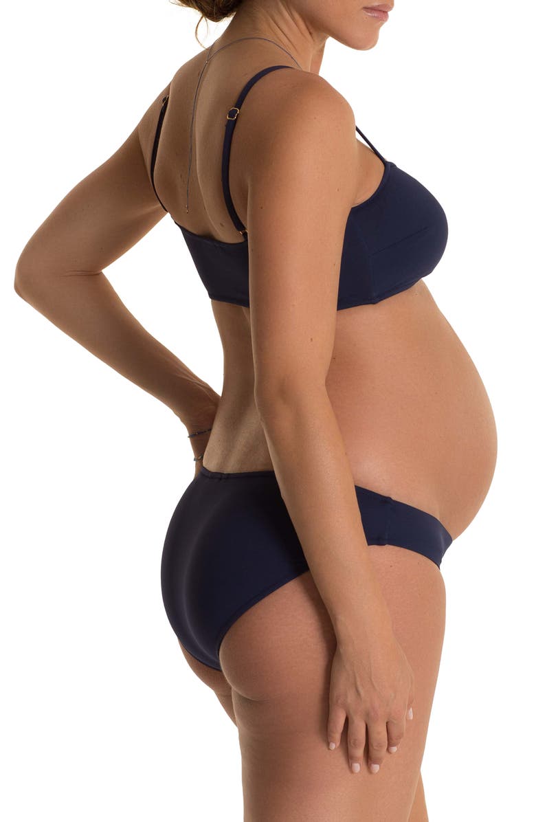 Pez D'Or Olivia Maternity Bikini Bottoms, Alternate, color, Navy