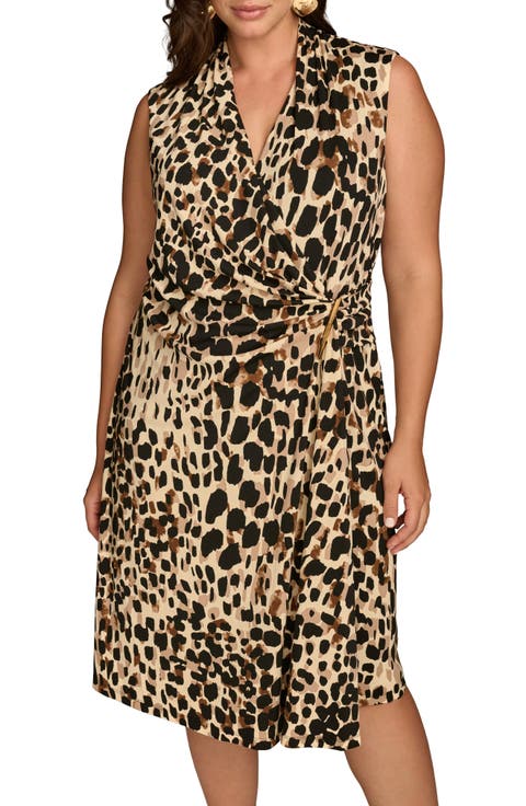 Sleeveless Midi Wrap Dress (Plus)