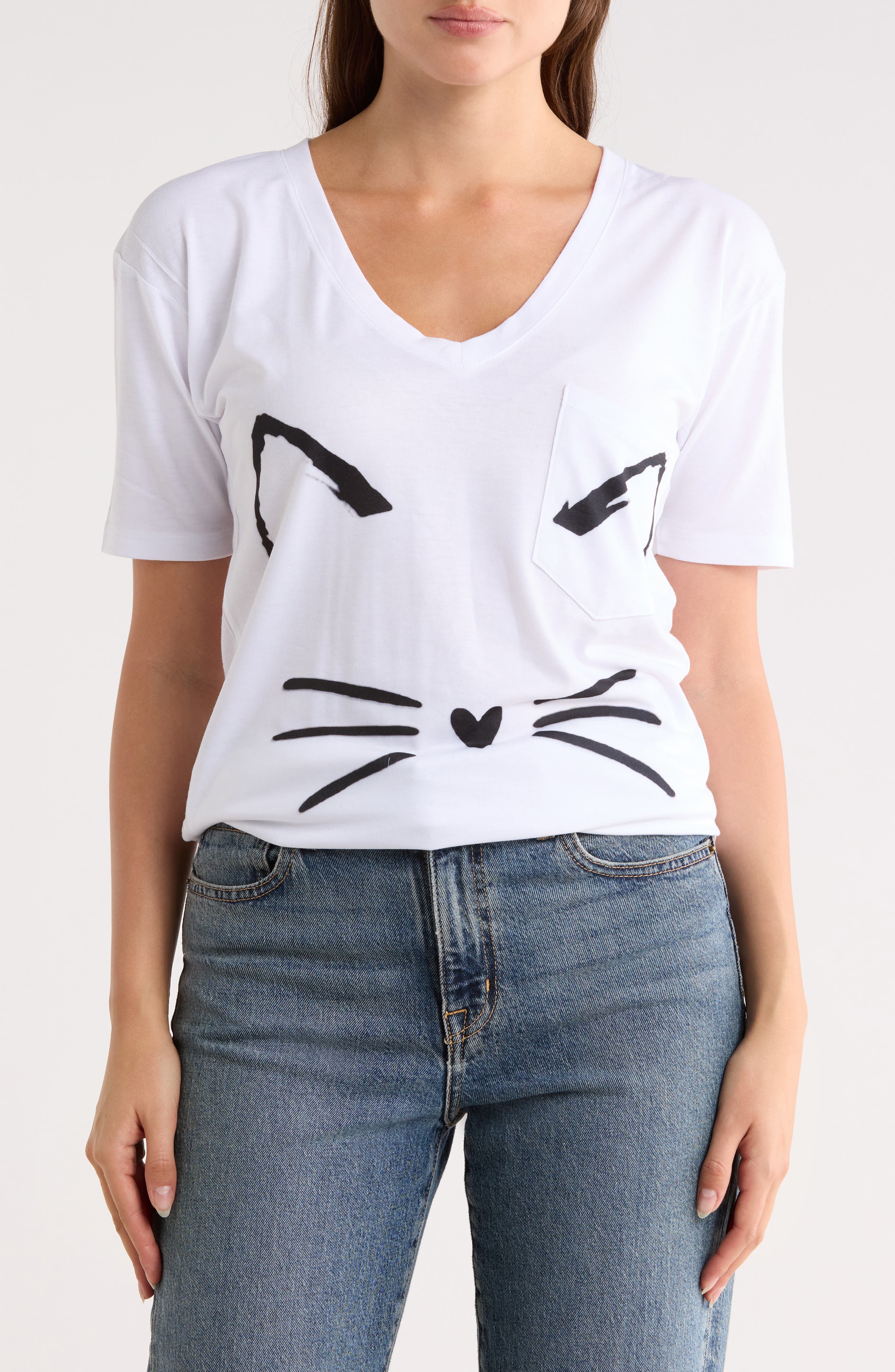 V-Neck Pocket Graphic T-Shirt