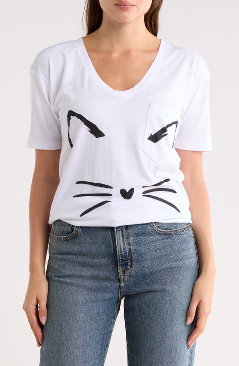 V-Neck Pocket Graphic T-Shirt